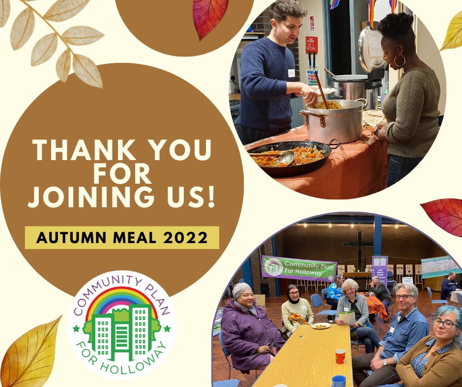 Plan4Holloway's tweet photo. Thanks to everyone who came to our Autumn Meal on Tuesday ❤ We had a lovely evening with delicious food and lots of interesting discussion about the Holloway Prison redevelopment!

Sign up to our mailing list for more details about how to get involved https://t.co/sq28aw8jWI https://t.co/bHWCtjll9X