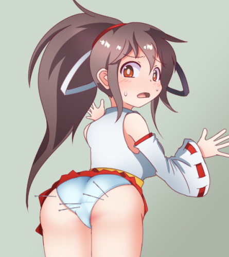 気付けば、後ろからお尻を描いた構図ばかり描いていたために、いったん没になった ちよめのCG 