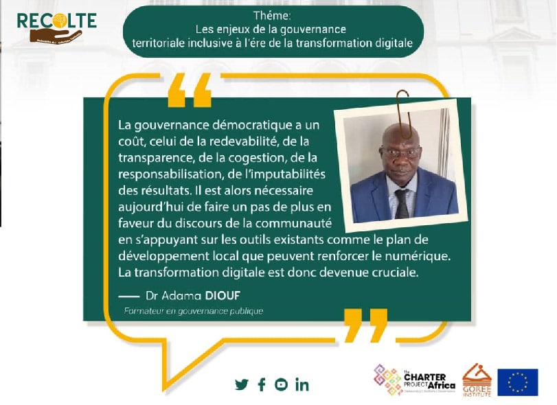 #Citizenrecolte #Civictech 💻

En plus des principes de la #redevabilité, de la #transparence et de la cogestion qui garantissent la gouvernance des collectivités territoriales : " la transformation digitale est devenue cruciale", nous rappelle Dr Adama DIOUF.

 #Yoff #Tivaouane