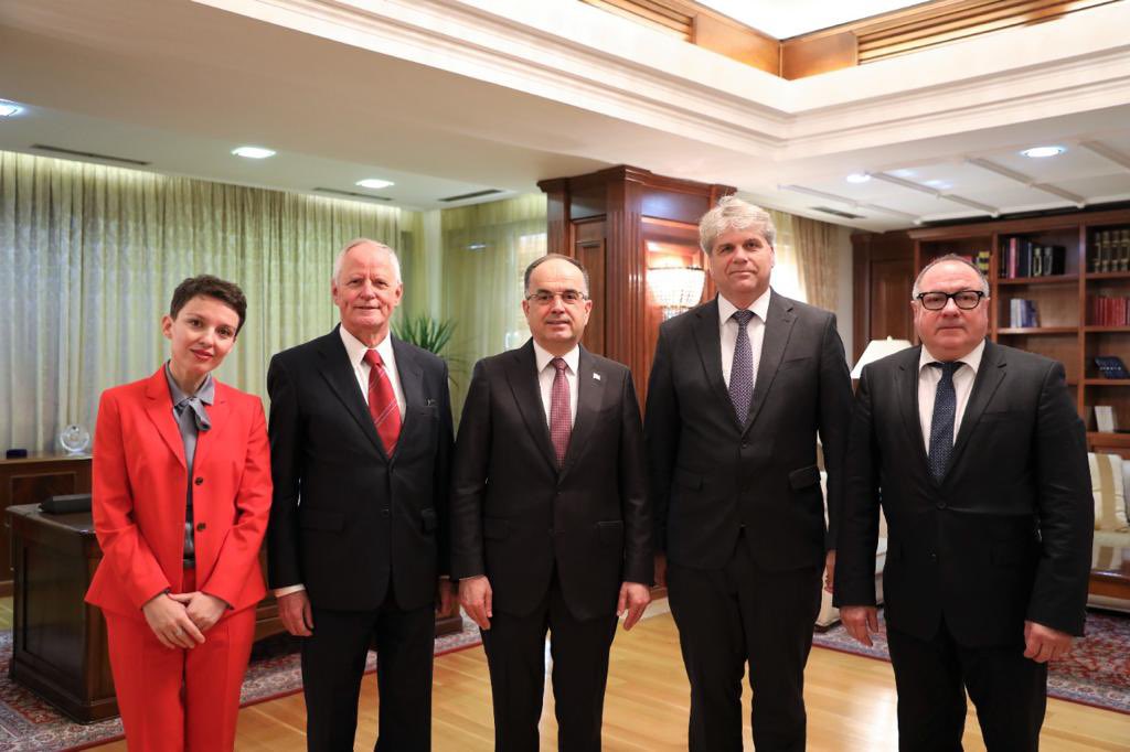 President Riedl of our society and I had the honour to meet with President <a href="/BajramBegajAL/">Bajram Begaj</a> today together with Austrian Ambassador @steinertirana and director of the Austrian School Shkodra, Douschan. Thank you Mr. President for the insightful discussion.