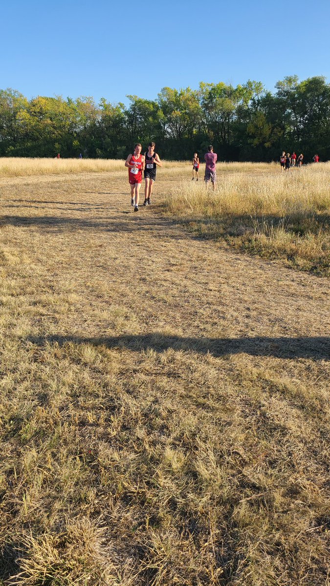 USD332Principal's tweet photo. After they battled injuries and sickness the last few days, it was good to see these two run at Bethel yesterday! #USD332 Good job Ada and Sean! https://t.co/TIFRg3vtTu