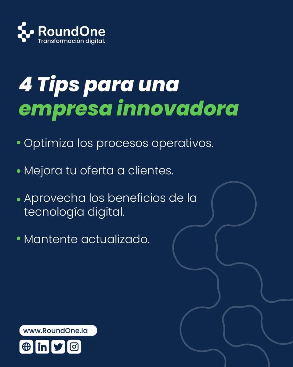 No te quedes atrás, transformá tu empresa digitalmente, Ingresa en el link de la bio para conocer lo que ofrecemos para tu empresa.

roundone.la
#transformaciondigital #software #serviciosdigitales #roundone #automatizacion