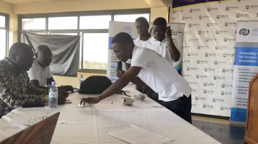 8TechConsults's tweet photo. Team presentation ππ
Group 1: TRI-SMART HEALTH
Innovation: A health bangle for the mentally disabled and paralyzed people to locate them, monitor their health and provide locations (gps embedded feature)
#innovate4disability2022
@UCC_Official @ictforPWDs @NUDIPU @NkumbaUni https://t.co/iPCwARlWCa