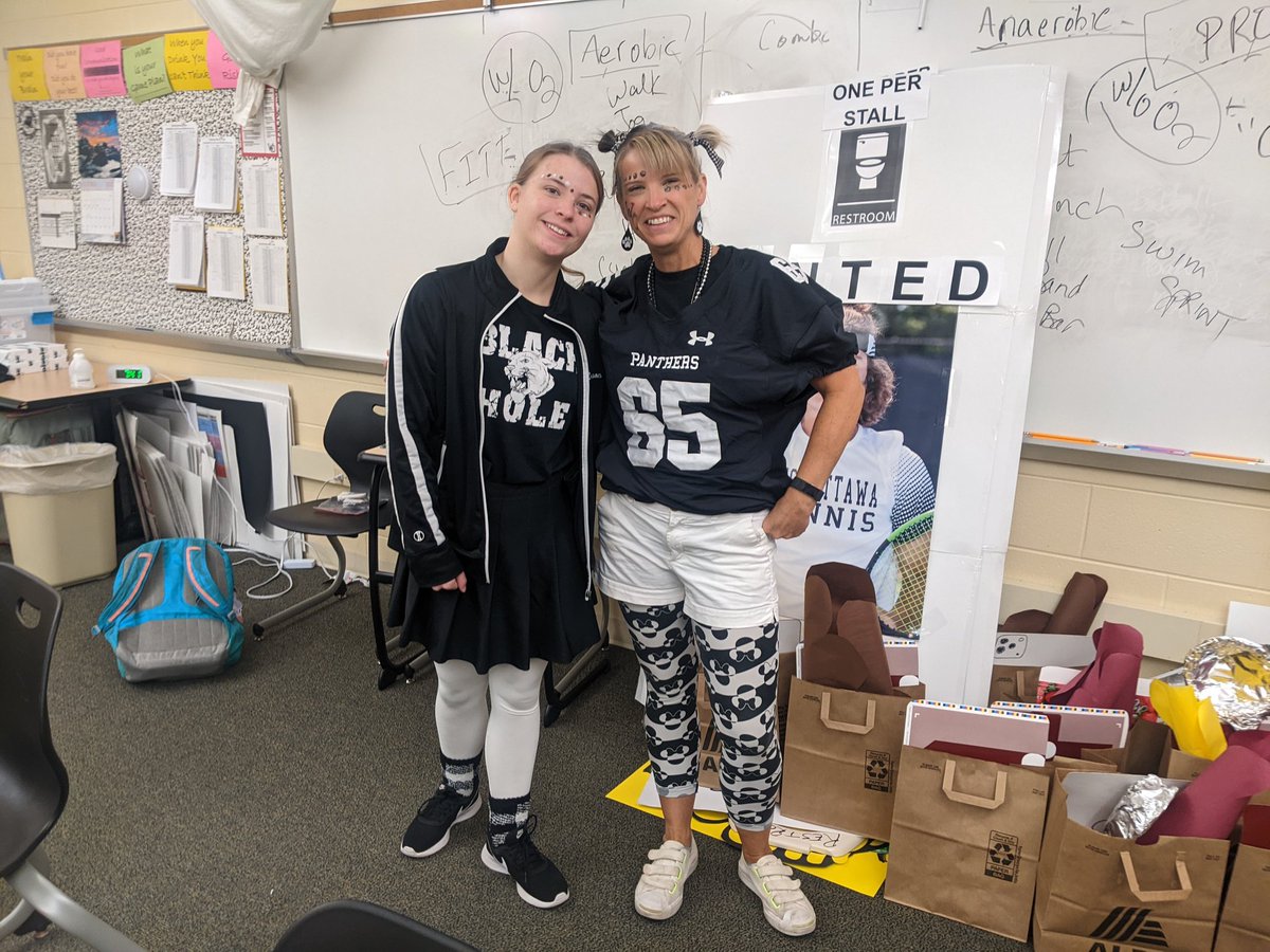 HOCO Day #5- Black and White Day!  I love how we all represent.  #gowo #WOHC22 #teacherspirit