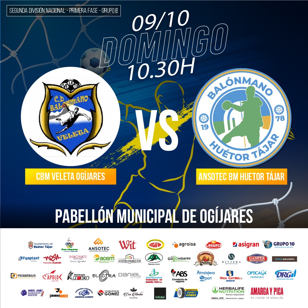 BmHuetor's tweet photo. INFO PRÓXIMO PARTIDO👇🏼
📆 Domingo 9 de Octubre
⏰ 10.30h
📍Pabellón Municipal de Ogíjares
🆚 CBM Veleta Ogíjares
🏆Segunda División Nacional Masculina

VAMOS HUÉTOR!! 🤾‍♂️🟡🔵🤾‍♂️

#balonmano #handball #balonmanoandalucia #balonmanobase #balonmanoengranada https://t.co/8xLrLUayap