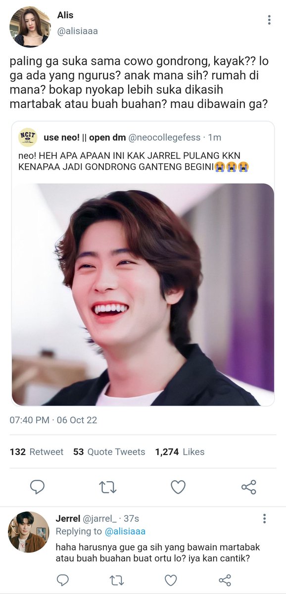 devvistyping's tweet photo. Ga suka cowo gondrong

Jaehyun three tweets au https://t.co/D5Yo8wX0jp