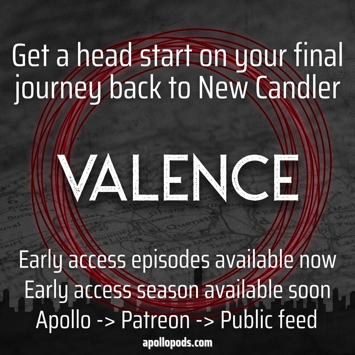VALENCEpod's tweet photo. Want a head start on your journey back to New Candler? You can buy the first TWO episodes of our final season right now on @apollopods!

Reply with a screenshot showing you bought an episode and @wilmwilliams will tell you what your magic sounds like!

https://t.co/U56pOPVd7u 🧵 https://t.co/Ki7spFVjlm