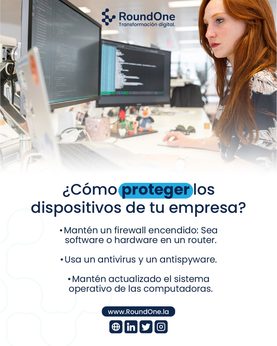 La ciberseguridad de tu empresa es una responsabilidad que no debemos dejar de lado, protege la integridad de tus datos y los de tus clientes.
roundone.la
#transformaciondigital #software #serviciosdigitales #roundone #automatizacion