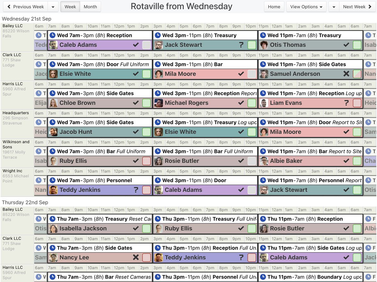 rotaville's tweet photo. A view of 4 different work rotas. What does your rota look like? #Rotaville https://t.co/u7YgqhD8ZI