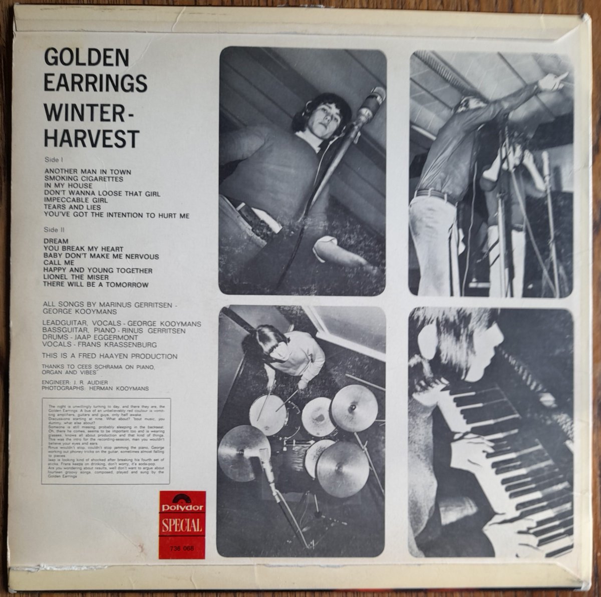 Issued January 1967. Winter-Harvest, the 2nd LP by the Netherlands’ Golden Earrings. One of the greatest mod-pop albums from anywhere – their own thing, seamless absorption of Small Faces and Zombies too. Single from the album, Another Man In Town: youtube.com/watch?v=8Sn1A-…