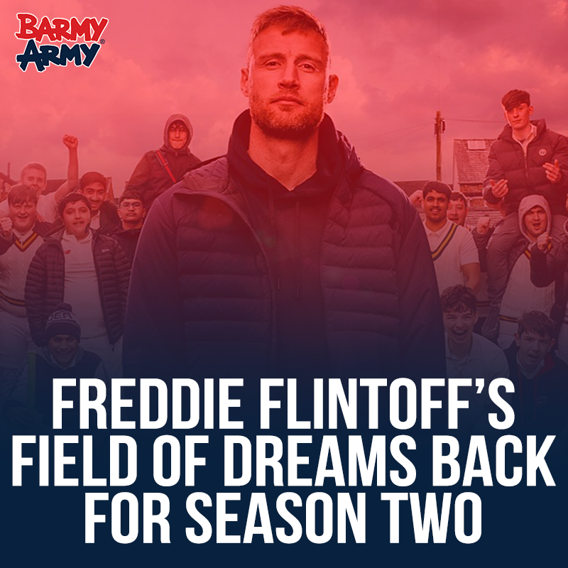 TheBarmyArmy's tweet photo. 🚨 NEWS 🚨

Freddie Flintoff's Field of Dreams will be back for a 2nd series, catching up with players from the first instalment such as Sean, Ben &amp; Adnan!

Source: BBC https://t.co/hLVIlQ8Lxl