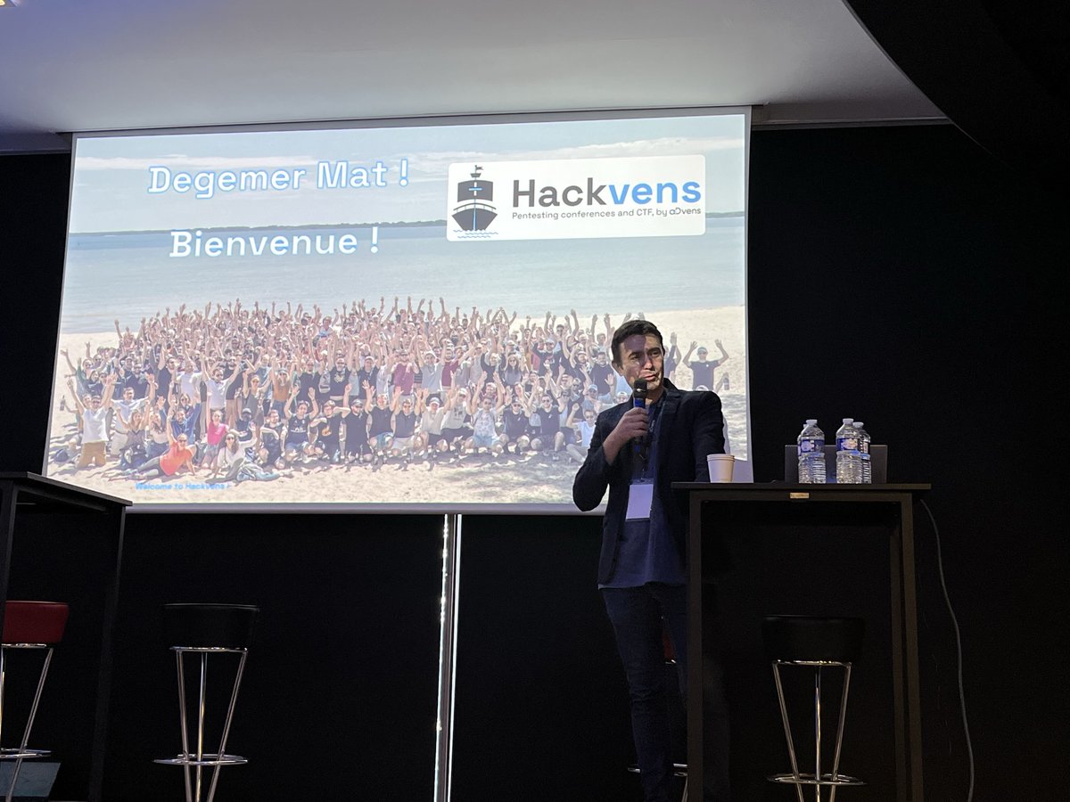 hackvens's tweet photo. ✈️Notre CEO David Buhan ouvre le bal avec une présentation de son parcours et ses conseils pour réussir dans le monde professionnel... ou comment finalement une conférence vécue peut guider une vie!  
#advensforcybersecurity #advensforpeopleandplanet #hackvens @advens https://t.co/B7dNFDd5S9