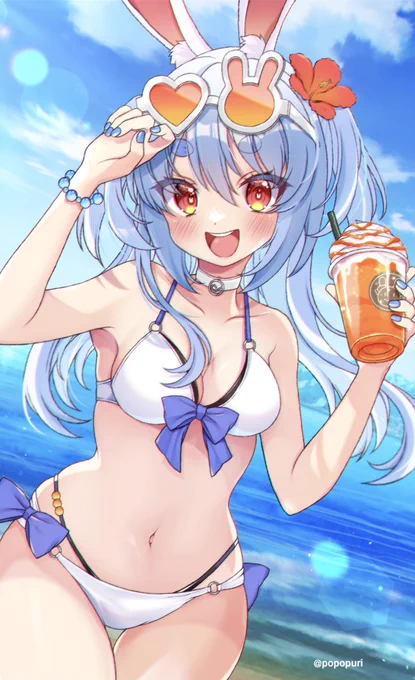 あおい海、あおい空、あおいぺこら#あなたのあお色の作品を見せてください#ぺこらーと 