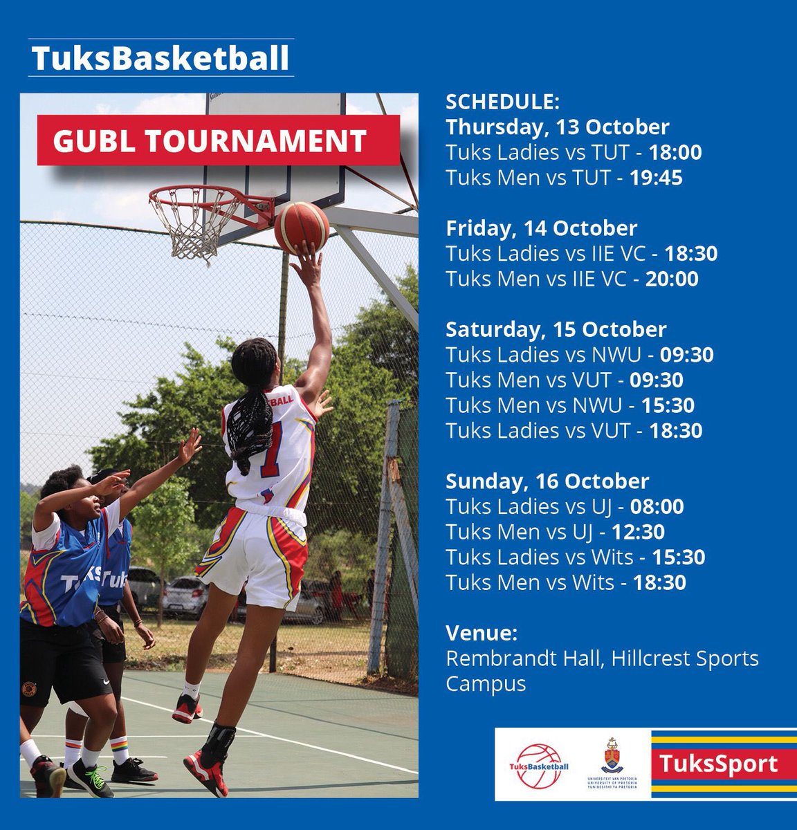 kimathi23's tweet photo. TUKS Basketball GUBL games.@MoswaiKar,I hope you have received your invite for the TUT derby game on Thursday?😊 https://t.co/fMygbngQgY