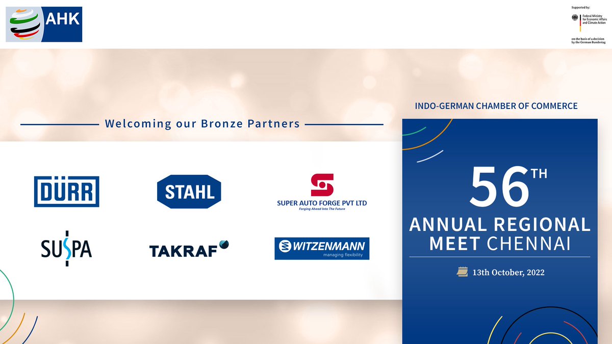 IndoGerman's tweet photo. Welcoming our Bronze Partners for Annual Regional Meet Chennai 2022.
@rstahlgroup @TakrafGroup
#PartnerForBusiness #PartnerForSuccess #PartnerForIndoGermanTrade #igcc #regionalmeet2022 #networking #business https://t.co/4kGGeiPYsJ