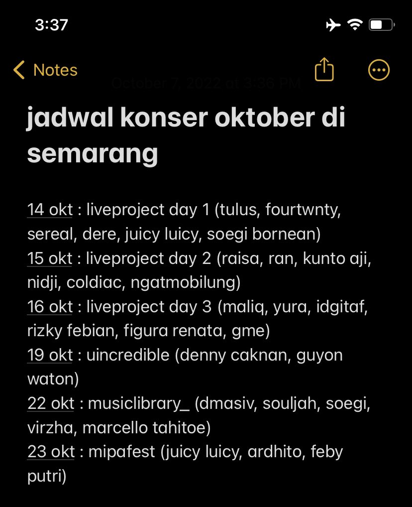 PesanUnnes's tweet photo. Gaji UMR Semarang mengkis2 liat jadwal konser bulan Oktober blm lagi ntar bulan November ada enuphoria, komusikasi, fisiphoria dll.
kalian mau datang yang mana ness?? https://t.co/1odM1VN9PI