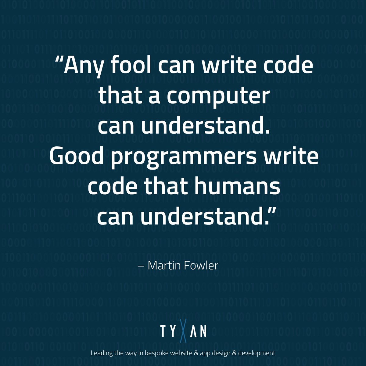 TyxanLtd's tweet photo. Quote of the week π€π
#Tyxan #WebDevelopment #HTML #Website #CSS #Coding #Programming #JavaScript #Developer #Programmer #WebsiteDesign #Designer #WebDesigner #QuoteOfTheWeek #WebQuote #LoveMyJob https://t.co/6T7fNSdRaN