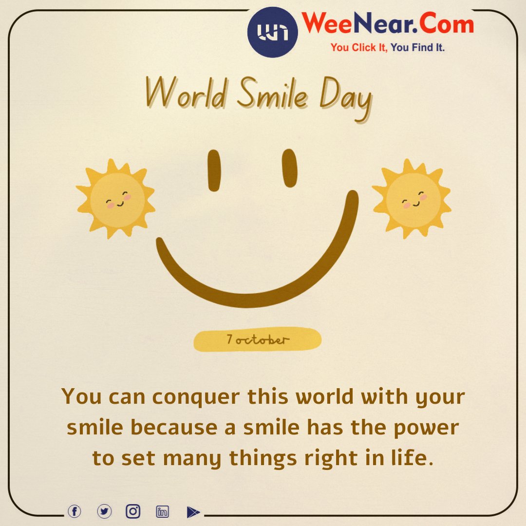 sapan2808's tweet photo. World Smile Day☺️

#worldsmileday😊 
#weenear https://t.co/OITQgxSVz0