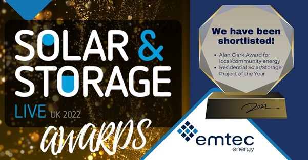 Emtec_Group's tweet image. Emtec Energy are delighted to announce they have been shortlisted for the 'Alan Clark Award for Local/Community Energy' and 'Residential Solar/Storage Project of the Year' categories in the @Solar &amp;amp; Storage LIVE 2022 Awards.
 
Congratulations to all the finalists!