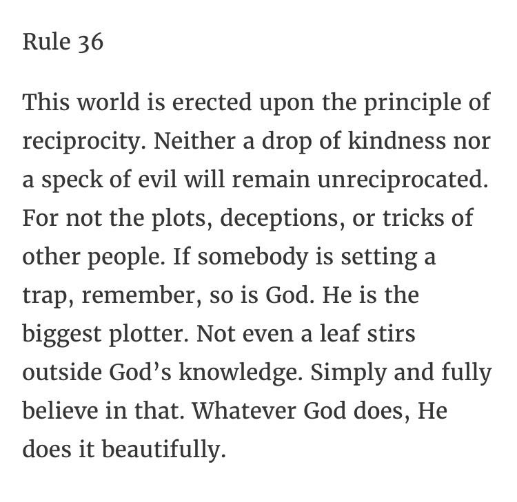GhaidaHathloul's tweet image. This world is erected upon the principle of reciprocity. Neither a drop of kindness nor a speak of evil will remain unreciprocated. #Rule36