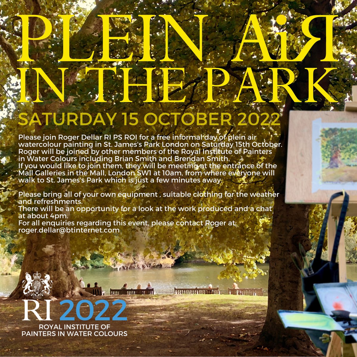 Come and join us... 15th October, ’Plein Air in the Park’.