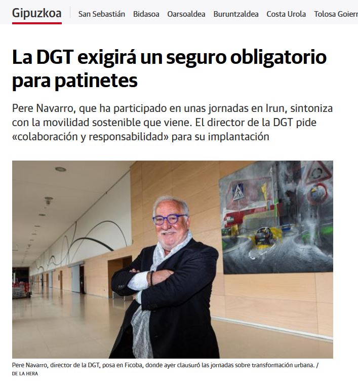 La #DGT exigirá seguro obligatorio para los #VMP, vehículos de movilidad personal 🛴, no para las bicicletas 🚴. Este tema nunca ha estado en la agenda.

<a href="/diariovasco/">El Diario Vasco</a>