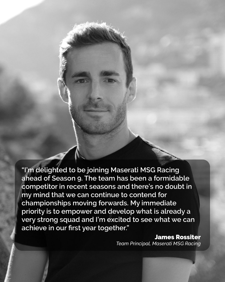 maseratimsg's tweet photo. Where the audacious come together 🔱
We're delighted to announce @Rossiterracing as the new Team Principal of Maserati MSG Racing ahead of the 2022/23 ABB @fiaformulae World Championship
#ABBFormulaE #BornOnTrack https://t.co/d32EOdd6i7