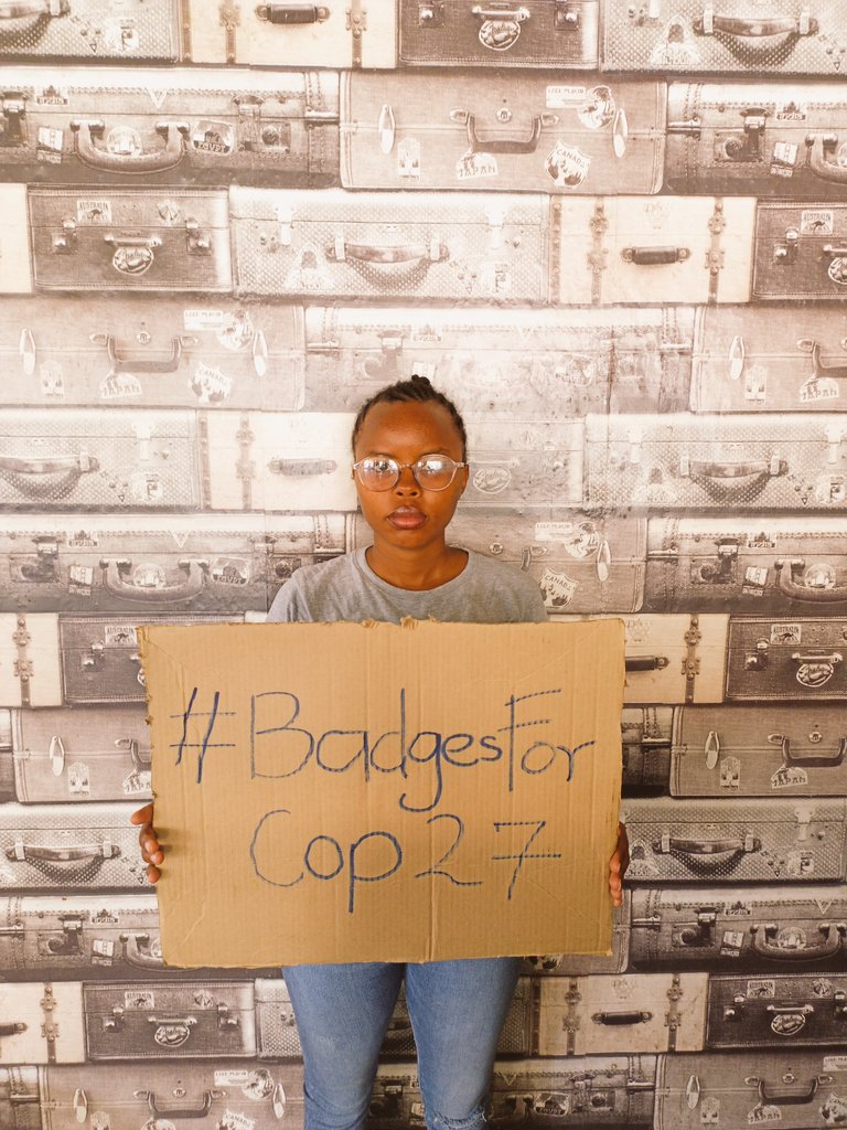 Youth inclusion in the <a href="/COP27P/">COP27</a> is crucial and there is no way around that, take African voices into consideration!!!

#BadgesForCop27
#MyVoiceMyBadge
#AfricanVoicesMatter
<a href="/COP27P/">COP27</a> <a href="/UN/">United Nations</a> <a href="/antonioguterres/">António Guterres</a>