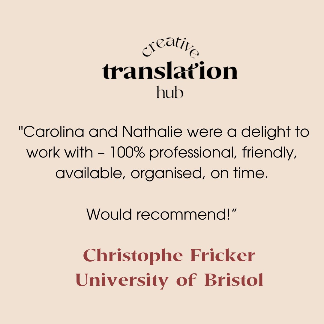 Sometimes, a short but sweet testimonial is all you need! 

Carolina and Nathalie recently worked on a subtitling project about Ancient Greece for the University of Bristol.

If you’re after French, Spanish or Italian subtitles for your English videos, you know where we are! #xl8