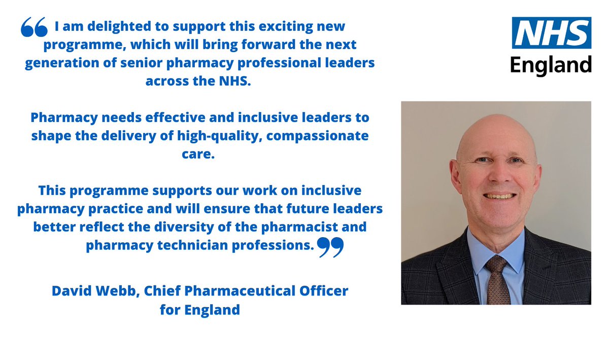 CPPE (@cppeengland) on Twitter photo We've launched the Chief Pharmaceutical Officer's pharmacy leaders development programme with <a href="/davidwebb_1/">David Webb</a> and <a href="/RichardCattell1/">Richard Cattell</a>
Apply here by 21 October:
cppe.ac.uk/skills/pharmac… We've launched the Chief Pharmaceutical Officer's pharmacy leaders development programme with <a href="/davidwebb_1/">David Webb</a> and <a href="/RichardCattell1/">Richard Cattell</a>
Apply here by 21 October:
cppe.ac.uk/skills/pharmac…