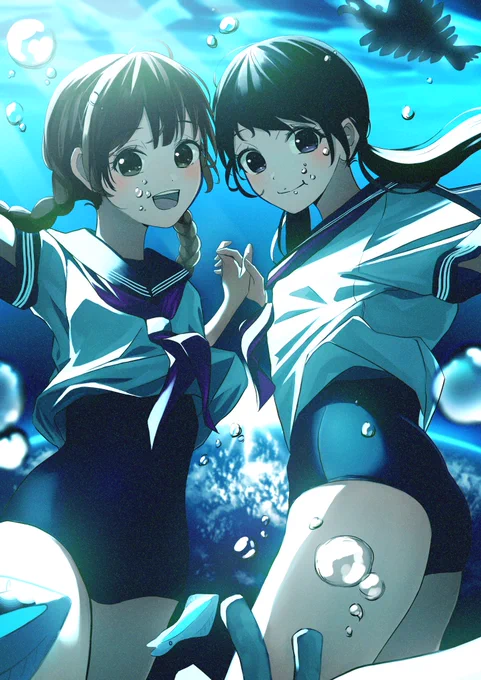 #あなたのあお色の作品を見せてくださいちょっと昔の絵も含みます 