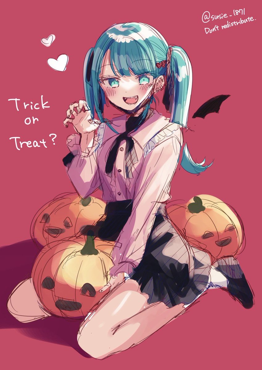 初音ミク「ヴァンパイアでハロウィンな初音ミクのラフ 」|どろしぃ🎀お仕事募集中のイラスト