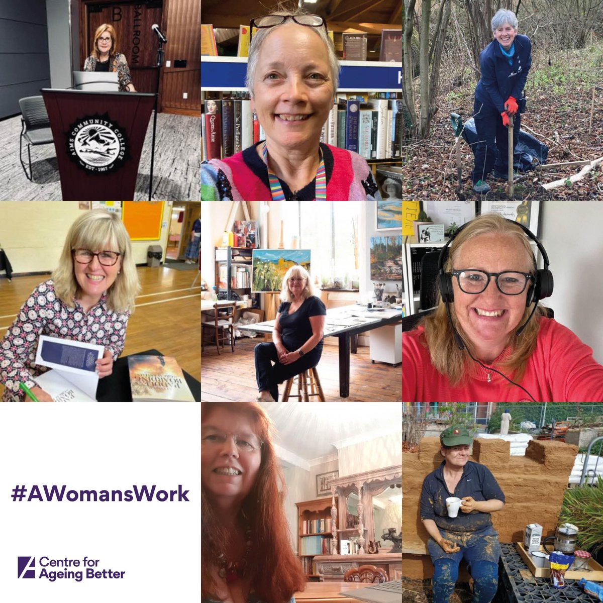 Ageing_Better's tweet photo. Thank you to everyone who shared photos as part of our #AWomansWork image library campaign, there's so many amazing photos!
The photos show women aged 50+ working across a range of sectors and are a powerful reminder of the contribution they continue to make to the workforce https://t.co/052vROp6Dh