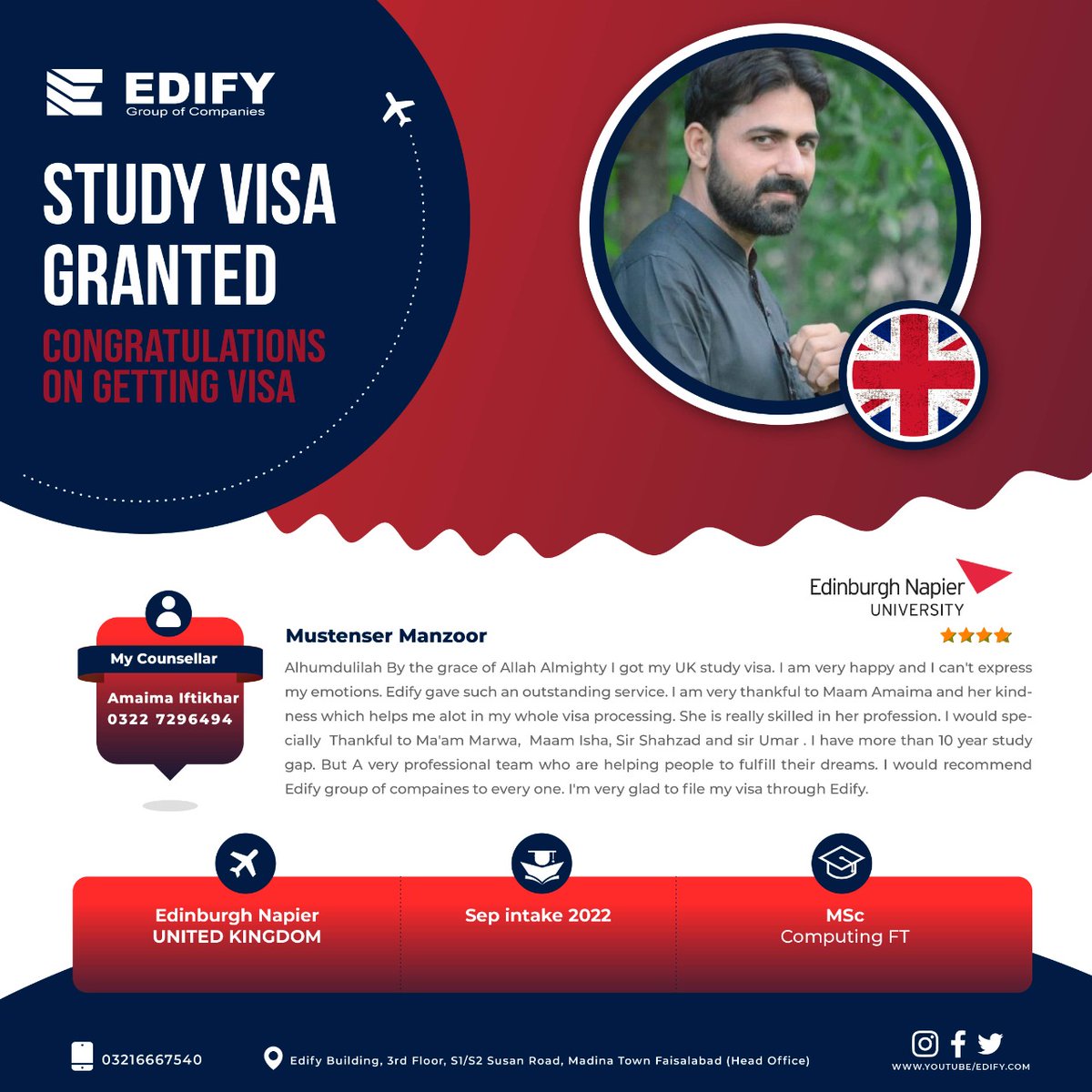 EdifyGroup_'s tweet photo. Happy Students, Happy Edify!
#studyabroad #bestconsultants #studyinuk #edifygroup https://t.co/atc25ed7iy