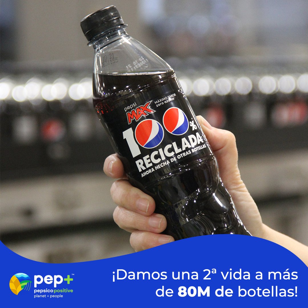 PepsiCo_ESP's tweet photo. Cerramos la semana celebrando un hito👏🏼
Desde que lanzamos en mayo de 2021 nuestras botellas @PepsiMAX_Es 100% de #PlásticoReciclado, ya hemos logrado dar una 2ª vida a más de.. ¡80 millones de botellas!♻️
Un gran paso hacia la #circularidad de nuestros envases.
#PepsiCoPositive https://t.co/iyqatdHA0J