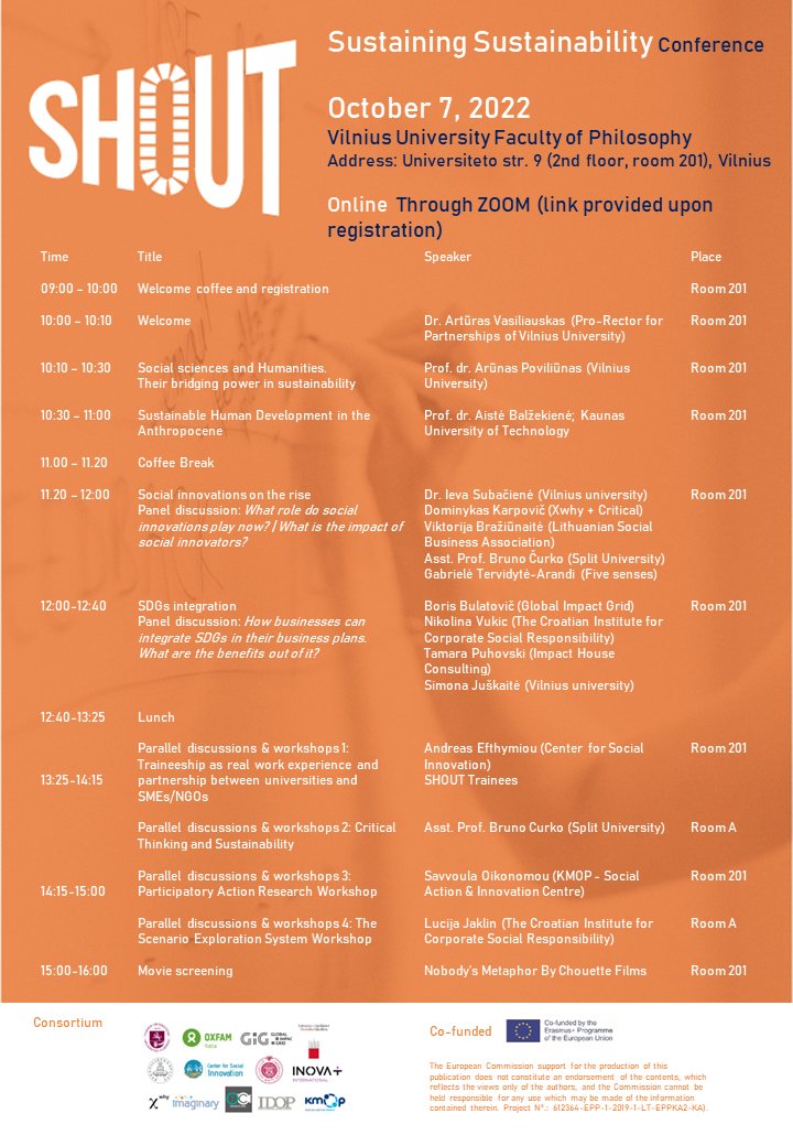 Sustaining Sustainability Conference is live!
Join us now!
fsf-vu-lt.zoom.us/j/9878900668
Meeting ID: 987 890 0668