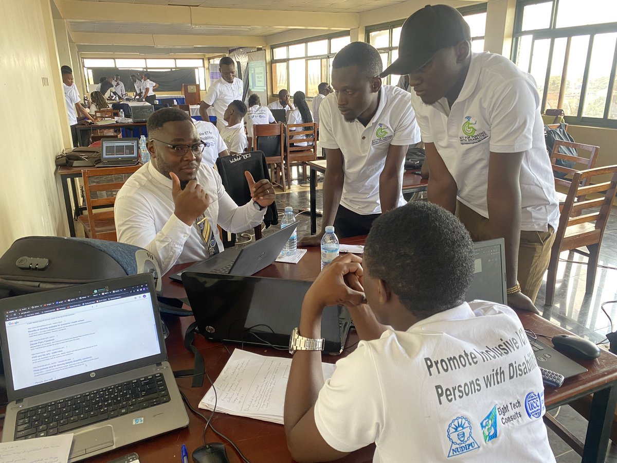 8TechConsults's tweet photo. Day 5 : Innovate for disability hackathon 
Our ICT experts on ground now carrying out final reviews and judgement of the different innovators.

With support from @UCC_Official in partnership with @NUDIPU @NkumbaUni 

#innovate4disability2022 https://t.co/e07Zp7in6y
