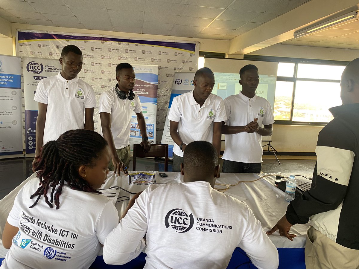8TechConsults's tweet photo. Day 5 : Innovate for disability hackathon 
Our ICT experts on ground now carrying out final reviews and judgement of the different innovators.

With support from @UCC_Official in partnership with @NUDIPU @NkumbaUni 

#innovate4disability2022 https://t.co/e07Zp7in6y