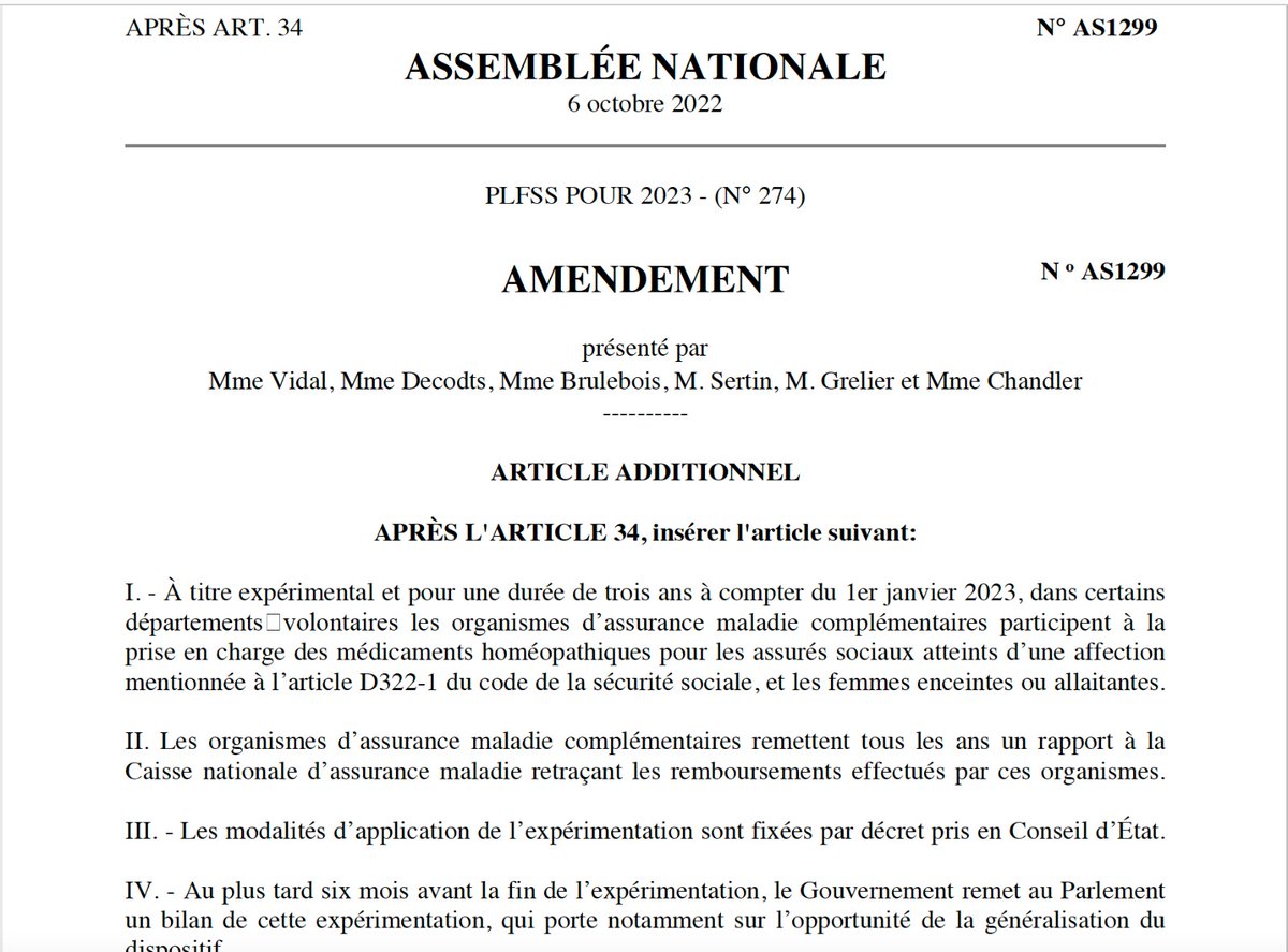 Ces tentatives désespérées de faire revenir le remboursement de l'homéopathie de la part des députés.🙄

Vous savez, il suffit juste de démontrer un bénéfice clinique significatif. Ca nous suffira 🤗