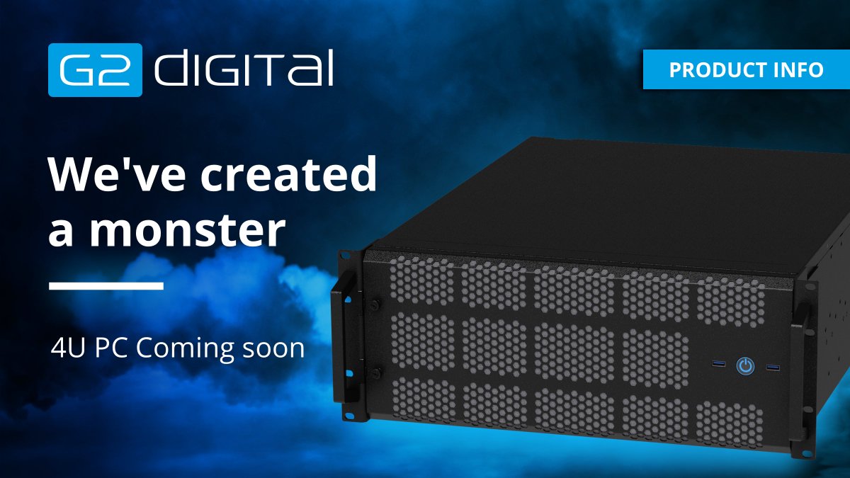 g2_digital's tweet photo. Supporting up to 4 Dual width Graphics cards alongside range topping CPUs we think we are safe to say that our new 4U PC is a bit of a monster. Interested? Get in touch today to be first in line.
#G2Digital #RackMount #RackMountPC #Mediaserver #Workstation https://t.co/zJm658JtKV