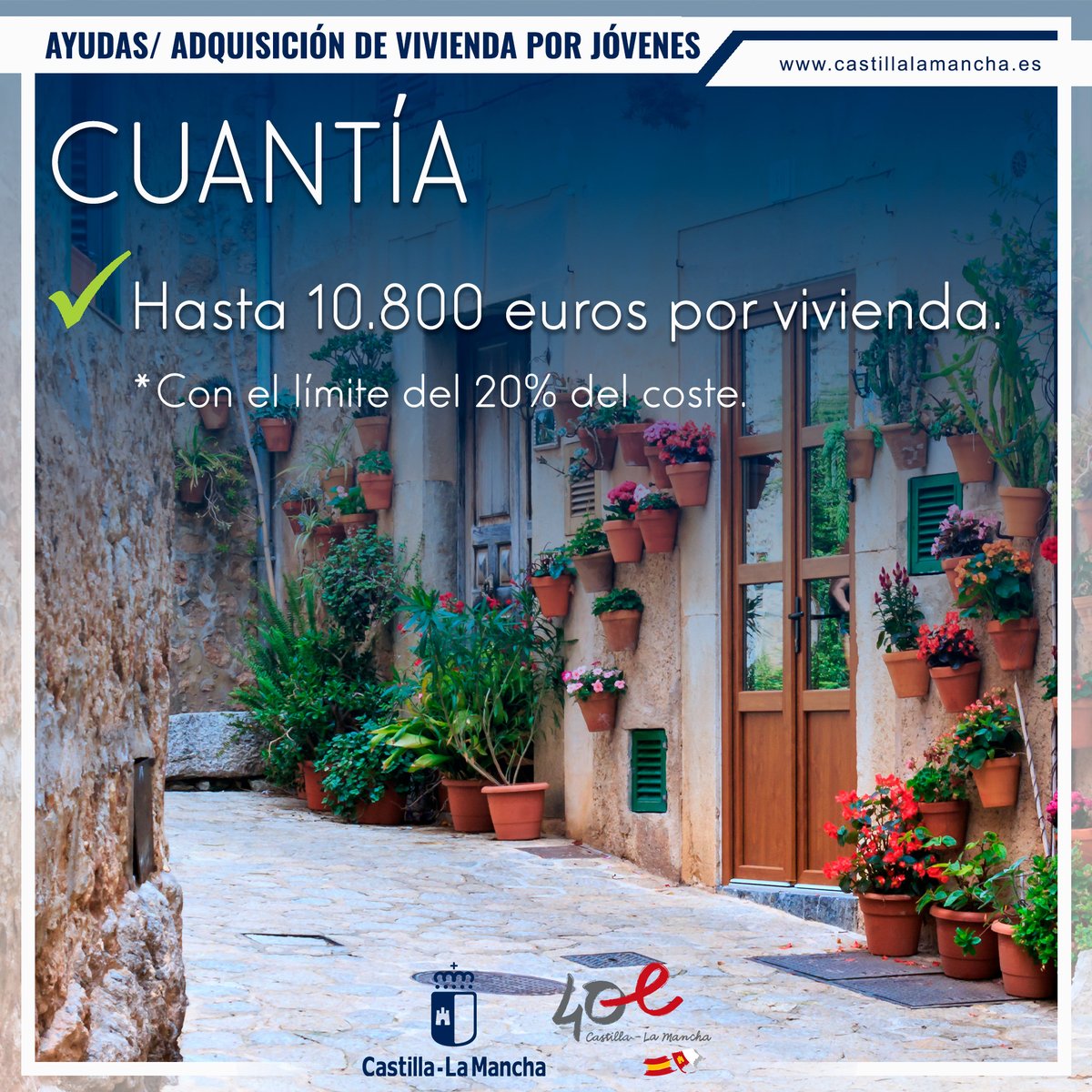 gobjccm's tweet photo. 🏠 Ya puedes pedir las ayudas a la adquisición de vivienda por jóvenes para contribuir al reto demográfico.

🗝️ Hasta 10.800 euros en municipios de hasta 10.000 habitantes.

Consulta todas las condiciones 👉 https://t.co/c0gbJR8z06 https://t.co/l5eiiGl9a2