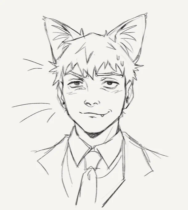 well. i'm just gonna repost this catboy reigen i drew in 2020 and say i knew we'd see him w/ animal ears someday 