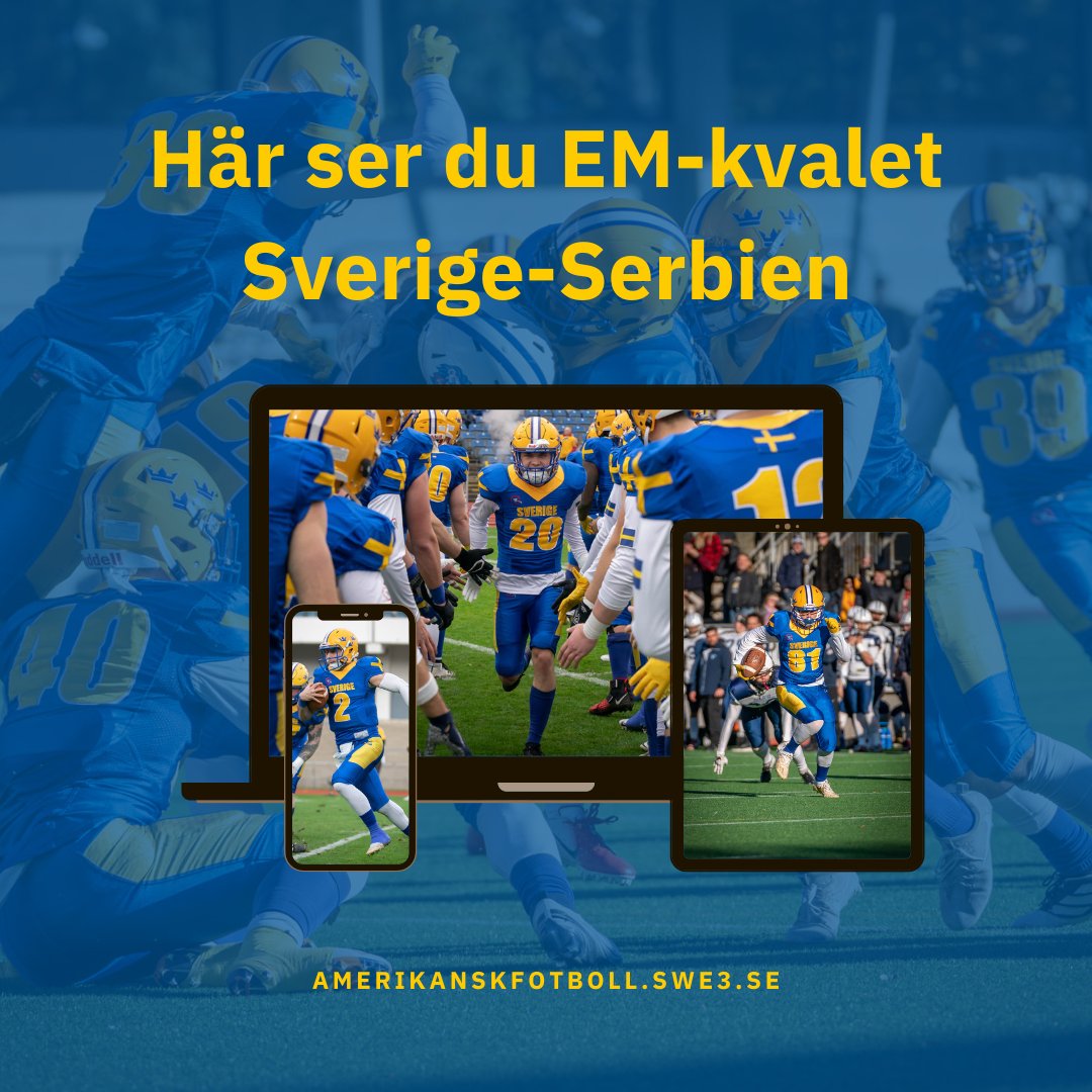 Lördagens EM-kval mellan Sverige och Serbien livesänds som PPV för alla om inte kan vara på plats på Behrn Arena för att se matchen live.

Landskampen sparkar av den 8 oktober kl. 18 och du ser den på amerikanskfotboll.swe3.se/event/em-kval-… 📺 

#SWE3 #amerikanskfotboll #HejaSverige