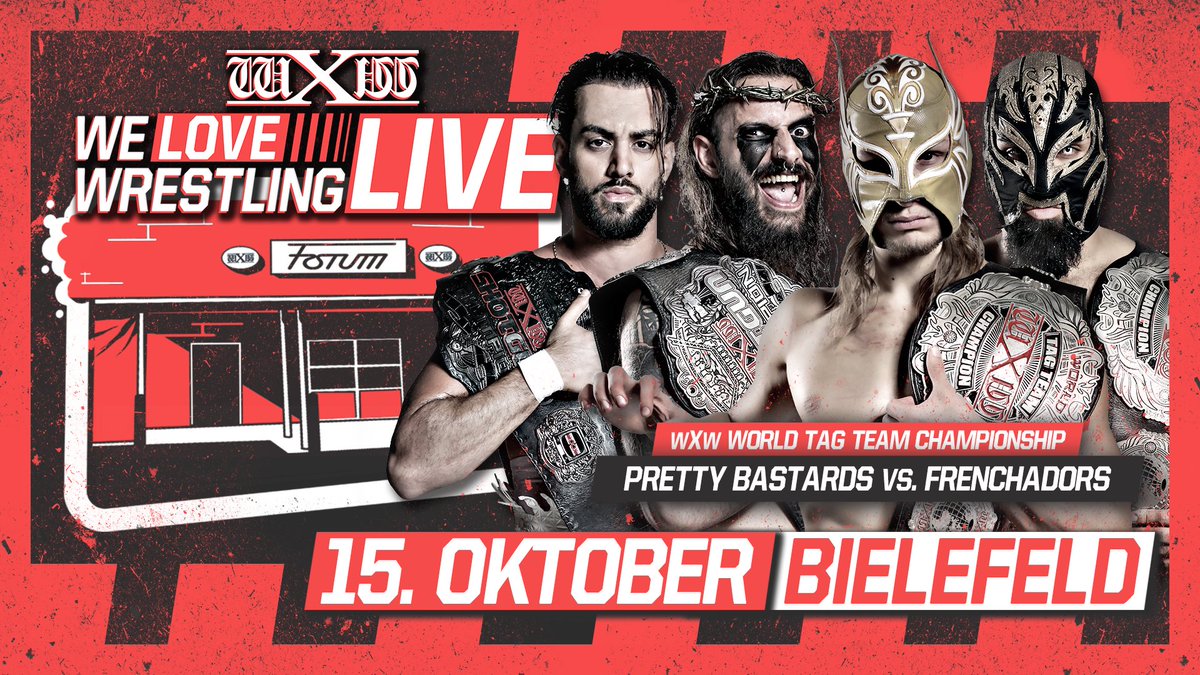 wXwGermany's tweet photo. In 8 Tagen
#WeLoveWrestling LIVE im @ForumBielefeld
Tag Team Championship
@SenzaVoltoReal & @Aigleblanclucha vs @SON_Maggot & @ahurasexy
Unified Champ @TristanArcher vs @GHMichaelKnight
@BobbyGunns28 vs @nickschreier
@RobertDreissker vs Elijah Blum
🎟 https://t.co/3GxmpVwaM7 https://t.co/YfLPS7JGUY