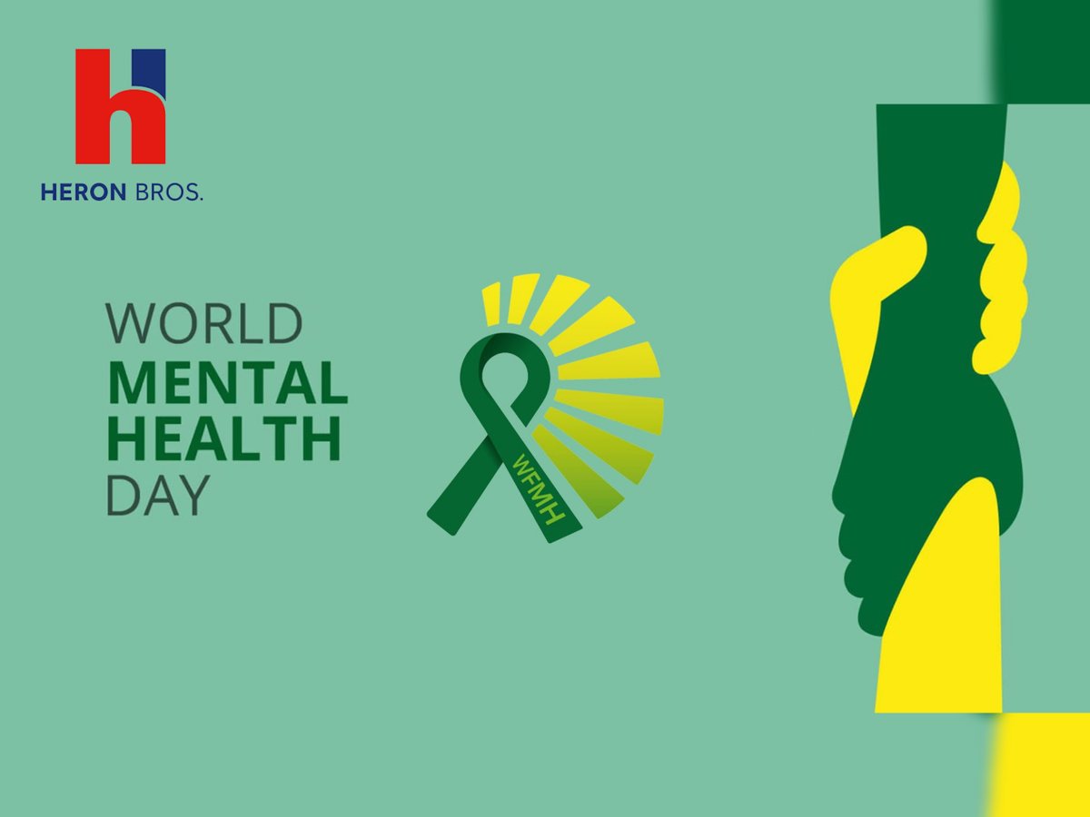 HeronBros's tweet photo. @HeronBros are proud to support #WorldMentalHealthDay "making mental health and wellbeing for all a global priority"
#lookafternumber1 #embraceyourpower #mentalhealthpriority https://t.co/KEzpCZ8BTo