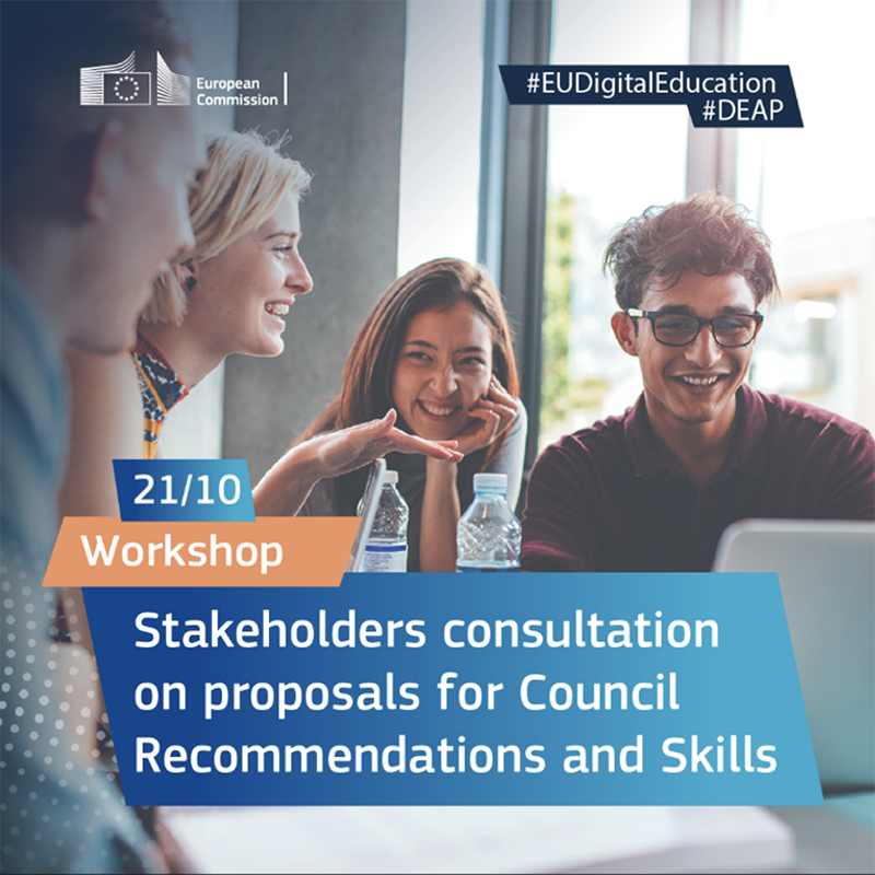 EUDigitalEdu's tweet photo. ❕Only 2 days left to register❕

Don’t miss out on enrolling for our upcoming online #workshop on 21 October 🧑‍💻🙌

You’ll get to have your say on our upcoming proposals for 🇪🇺 Council Recommendation on #DigitalEducation &amp; #skills. We want your word!

Are you in? 🔗👇

#DEAP