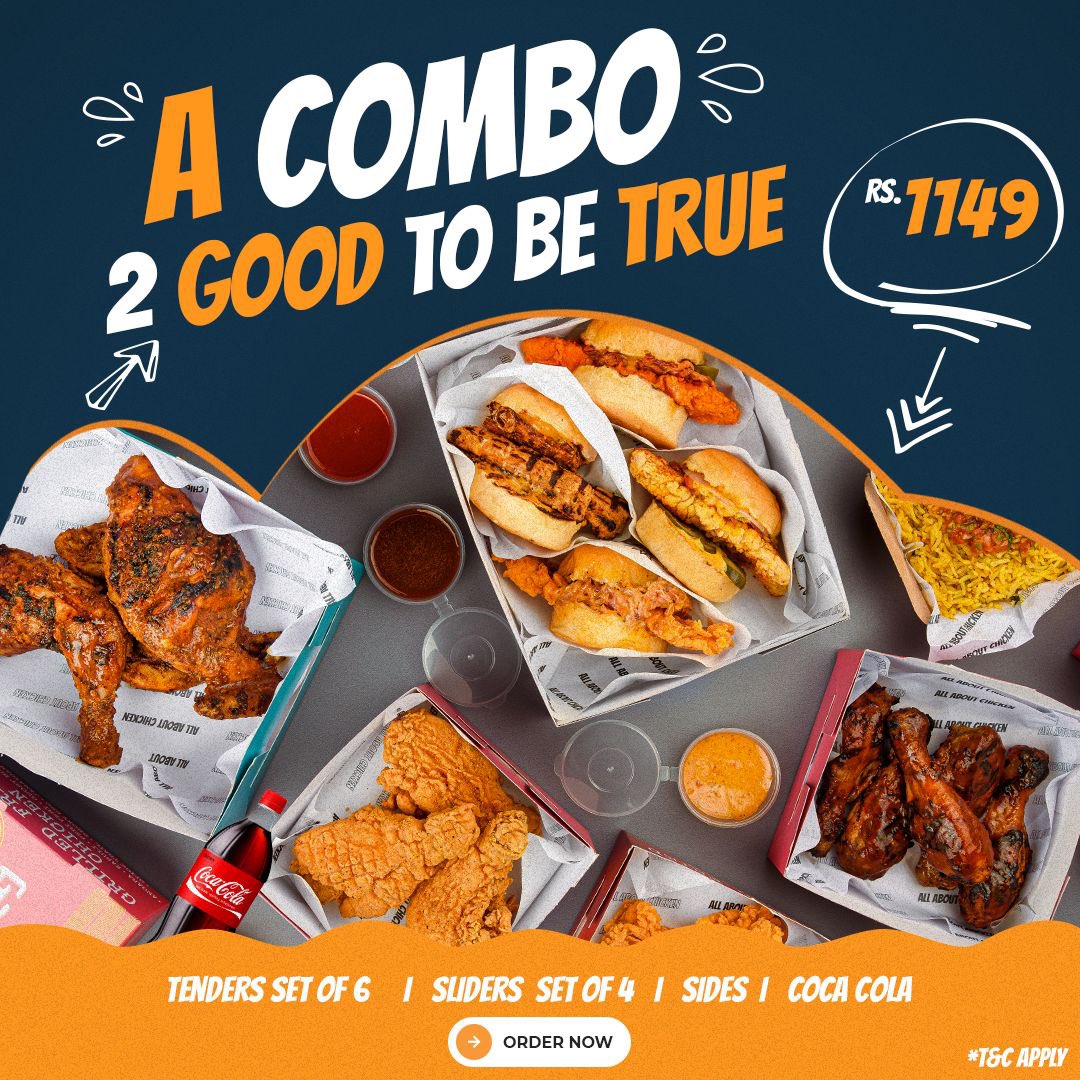 Launching today are AAC's wholesome combos because we understand it's difficult choosing between all our yummy menu offerings. So whether you're looking for a combo "2 good to be true" that's ideal for 2 or a party pack meant for 8, we have you covered.