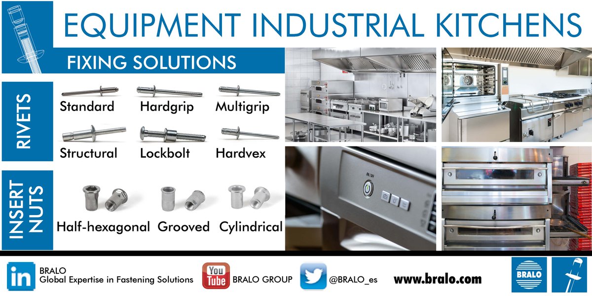 BRALO_es's tweet image. Industrial kitchens are manufactured with #rivets and #insertnuts that offer high reliability. At @BRALO_es offer QUALITY #fixings for #kitchen equipment, both in appliances and furniture. Meet us: bit.ly/3Mcprek  #HospitalityIndustry #restoration #kitcheninstallation