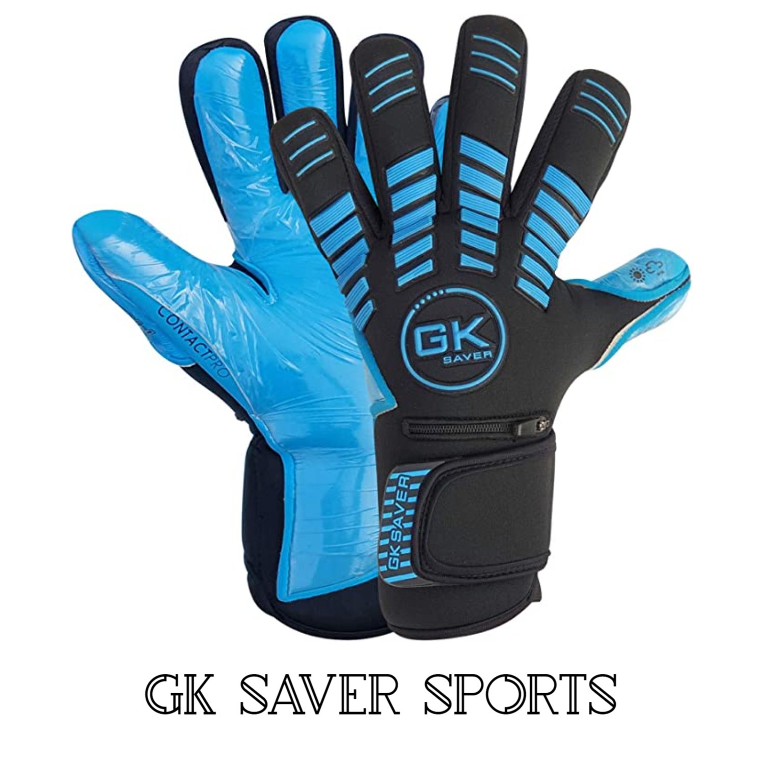 GK Saver Football Goalkeeper Goalie Gloves Camo Blue Negative Cut Gk Gloves 