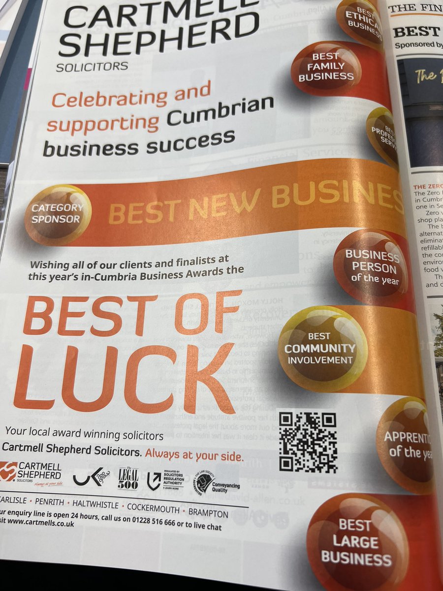 The Oct edit of  <a href="/incumbriamag/">in-Cumbria Magazine</a> is out featuring the finalists in the In Cumbria Business Awards - good luck all! Thoroughly enjoyed judging the Best New Business category this year &amp; meeting the inspirational finalists - see you on the night 😊 #businessawards #Cumbria